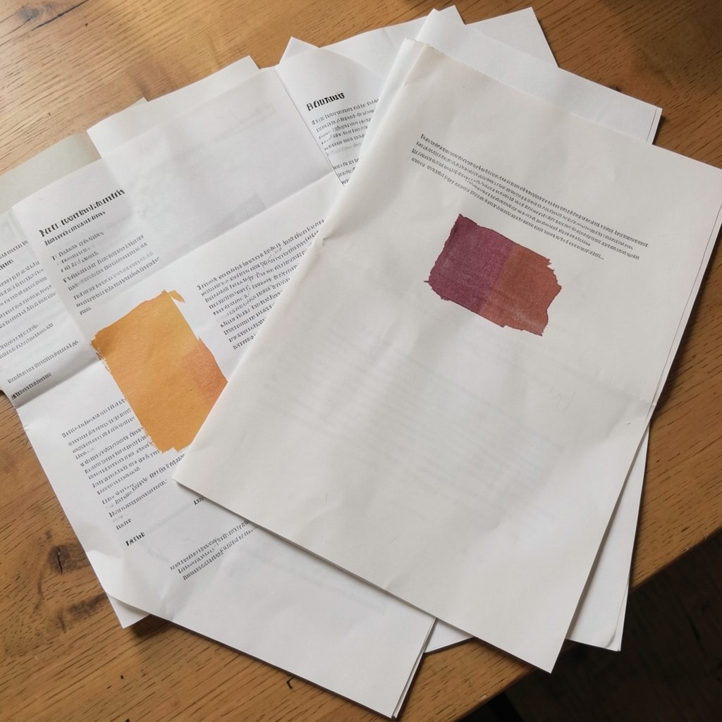 Gedruckte Newsletter-Seiten mit farbig markierten Rubriken